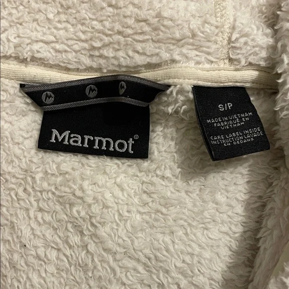 Marmot Cream Fleece Zip Up Sweatshirt Size S - Picture 2 of 14